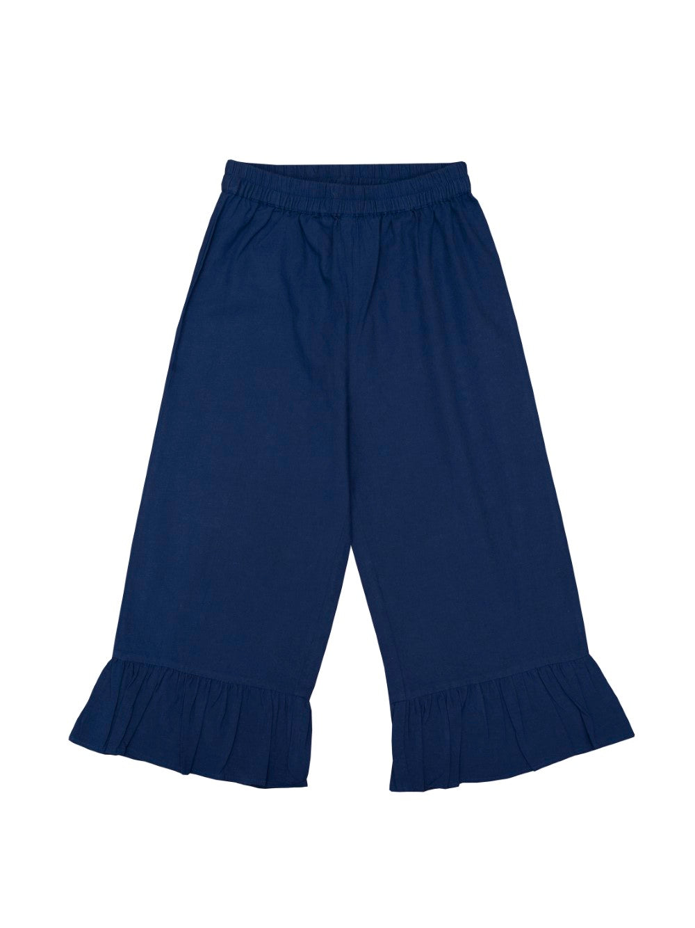 Navy Ruffled Pants