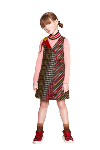 Mimisol Green Checked Dress