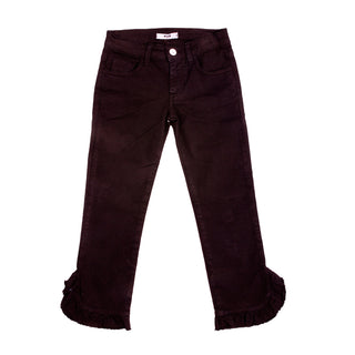 Ruffle Edged Denim Pants