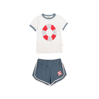 Grey Lifesaver Patch Shorts