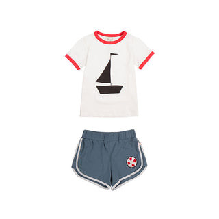 Grey Lifesaver Patch Shorts