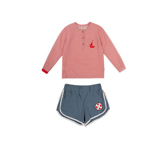 Grey Lifesaver Patch Shorts