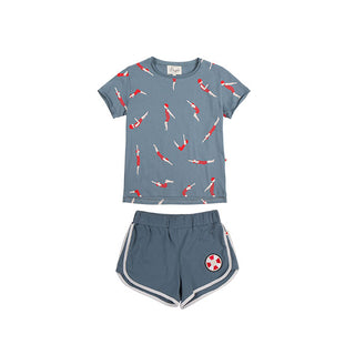 Grey Lifesaver Patch Shorts