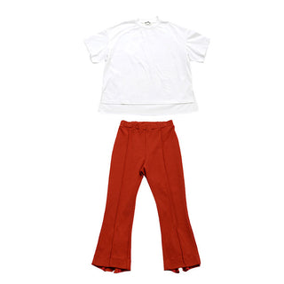 Red Flaired Frill Pants