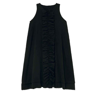 Muslin Black Ruffle Dress