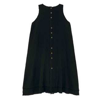 Muslin Black Ruffle Dress