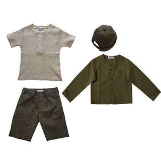 Khaki Collarless Jacket