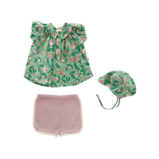 Green Flowers Visor Bonnet