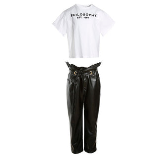 Faux Leather Philosophy Trousers