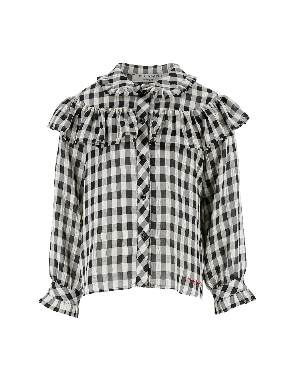Ruffled Checked Blouse