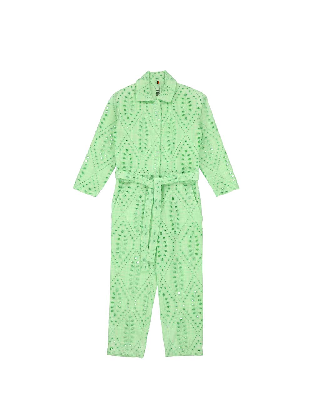 Green Eyelet Overall