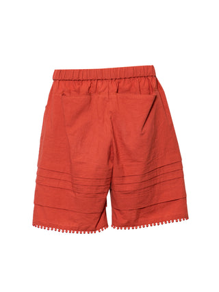 Red Tuck Shorts