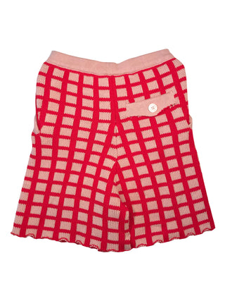 Pink and Red Knit Shorts