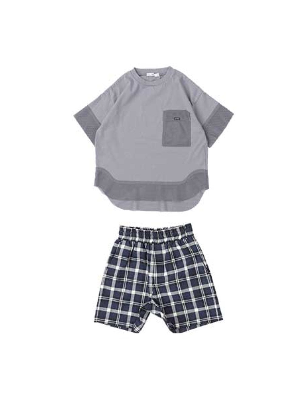 Coolmax Navy Checked Shorts