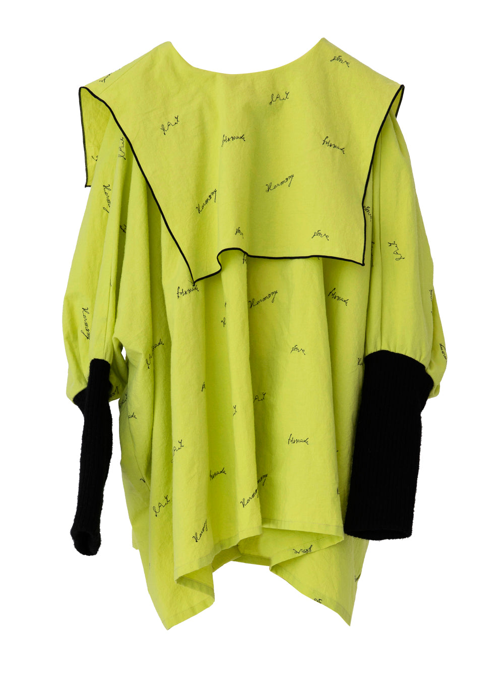 Lime Green Embroidery Sailor Top
