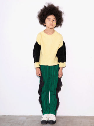 Green Frilled Rib Pants