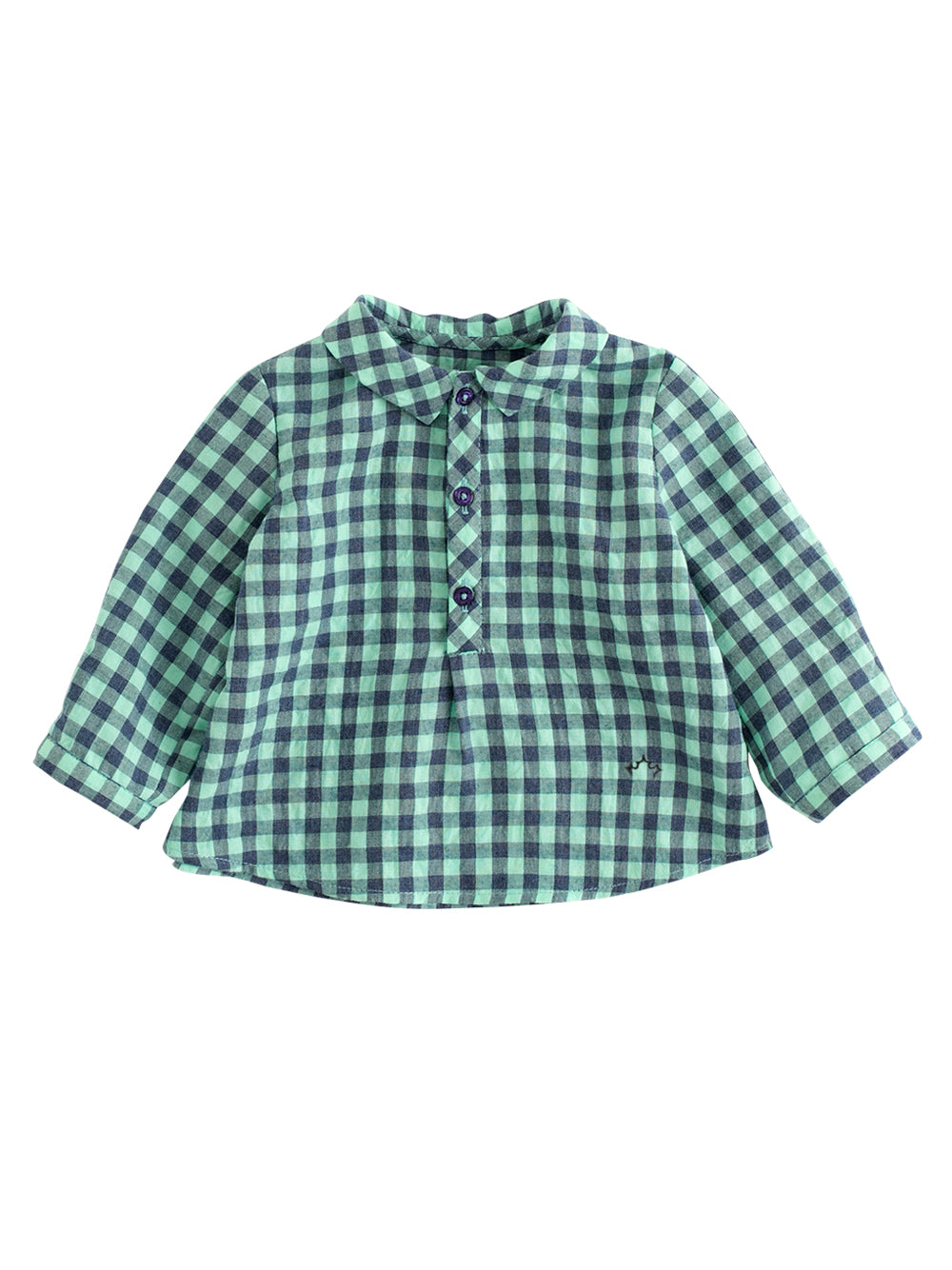 Green Checked Baby Shirt