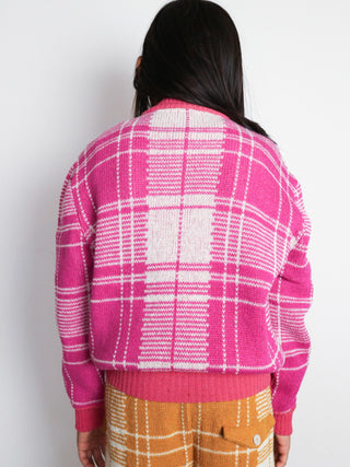 Fuscia Tartan Bomber Jacket