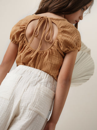 Open Back Muslin Blouse