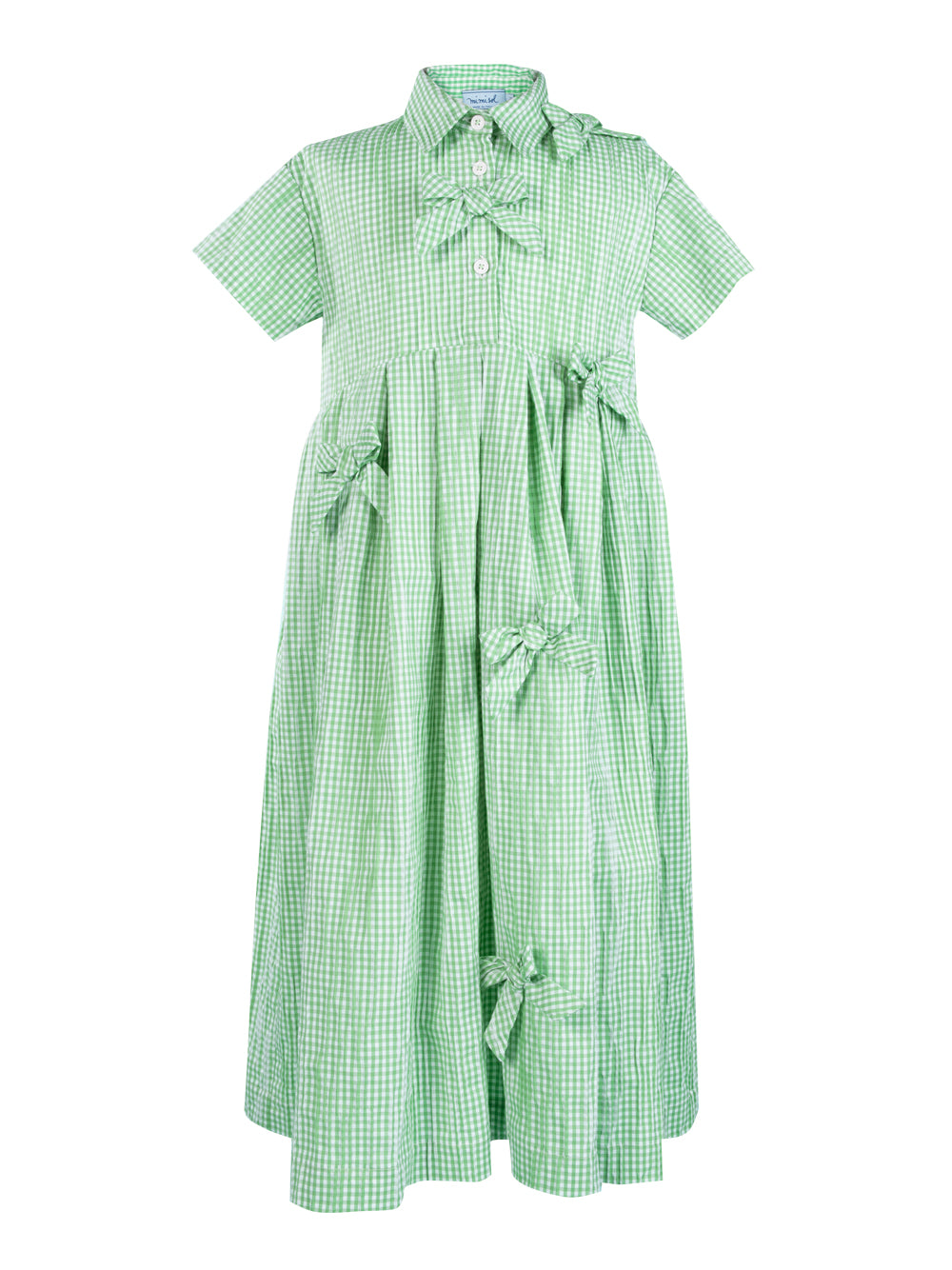 Crinkled Vichy Maxi Dress