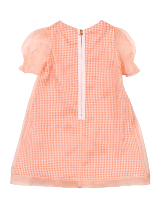 Honeycomb-Smocked Organza Dress