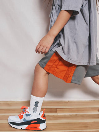 Khaki and Orange Stripe Shorts