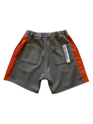 Khaki and Orange Stripe Shorts