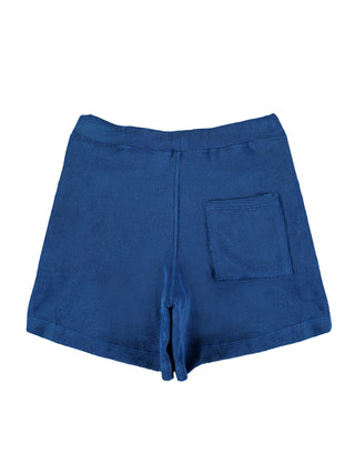 Blue Terry Wide Shorts