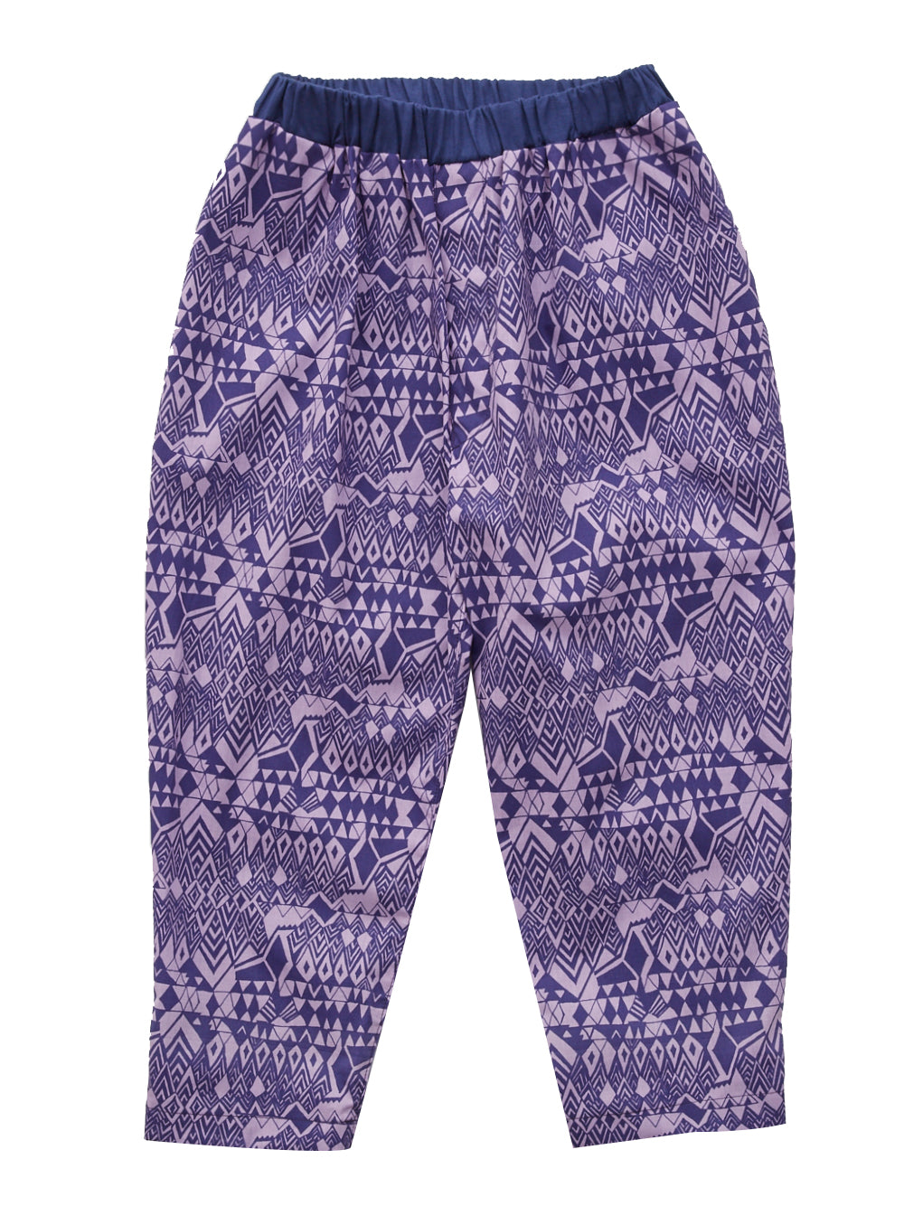 Folk Art Print Purple Pants