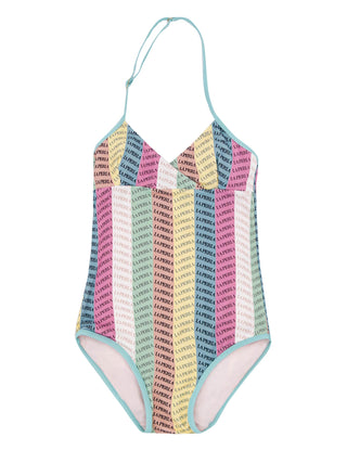 Striped La Perla Logo Swimsuit