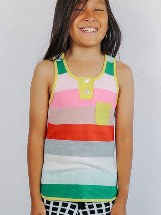 Color Block Sriped Tank Top