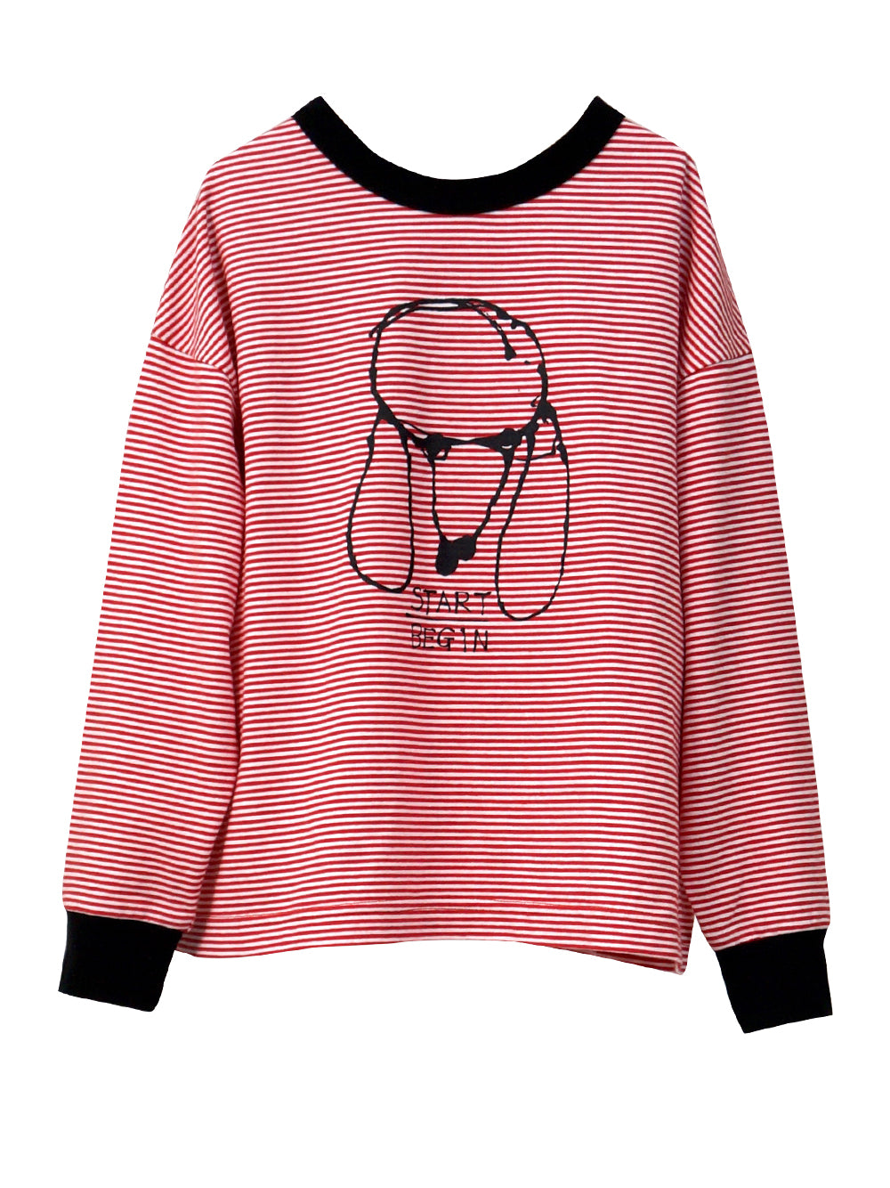 Red Striped Poodle Tee