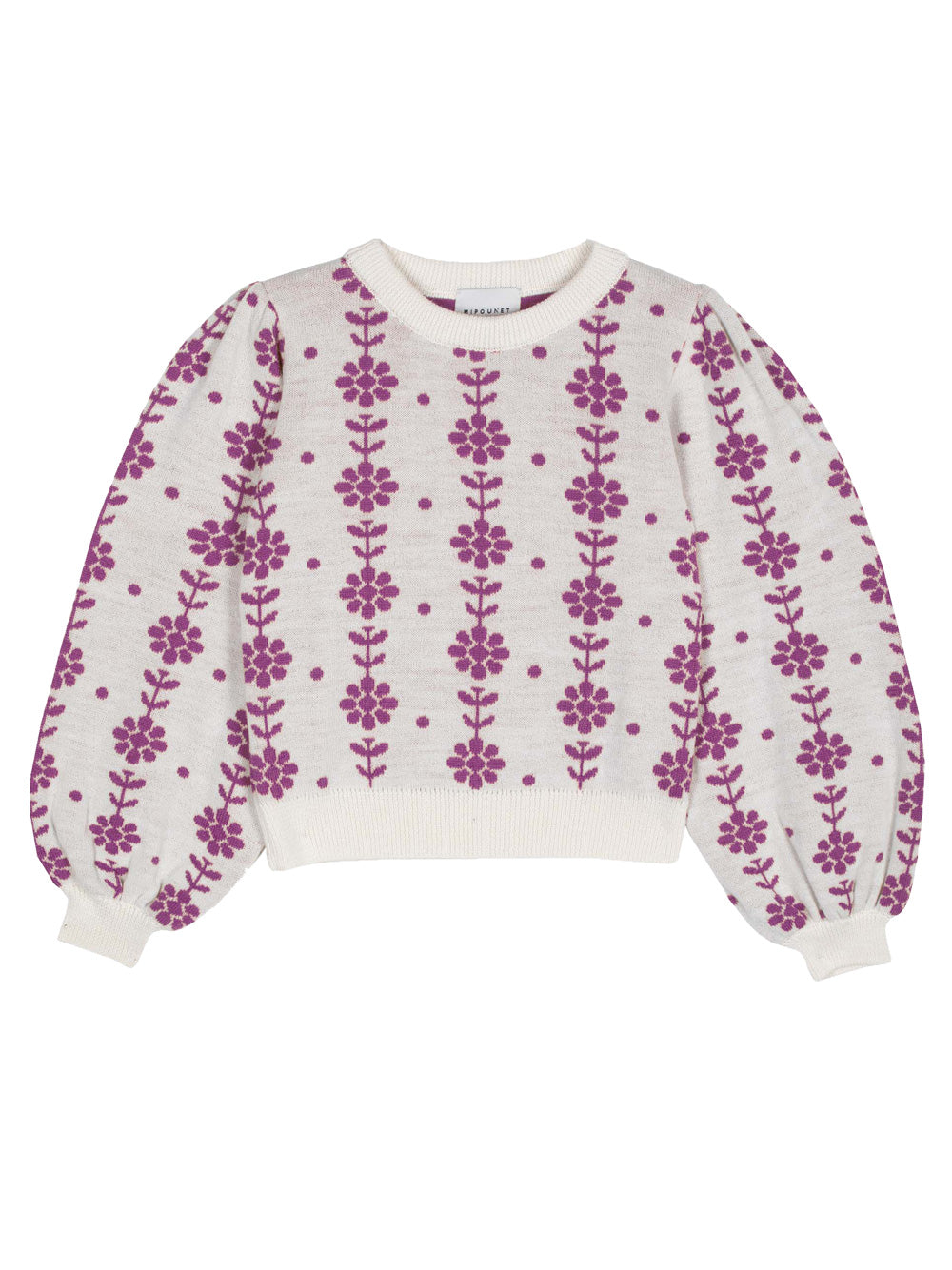 Wool Braided Flower Sweater