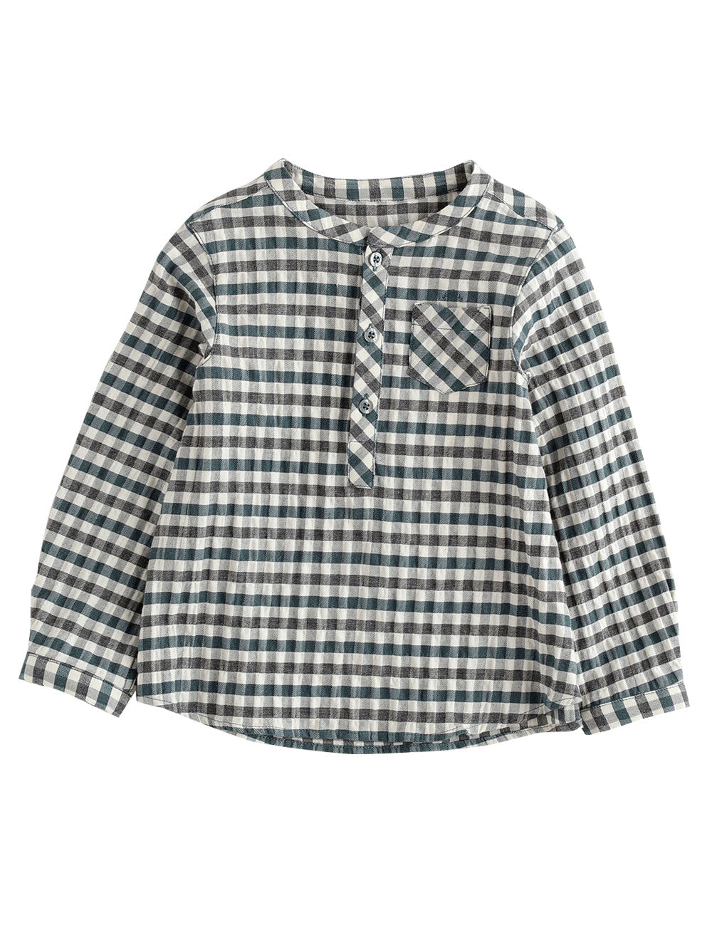 Blue and Grey Checked Shirt