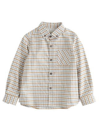 Grey and Tan Checked Shirt