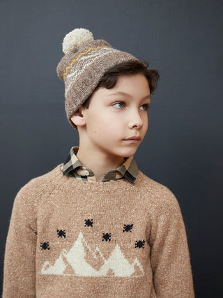 Brown Pompom Hat