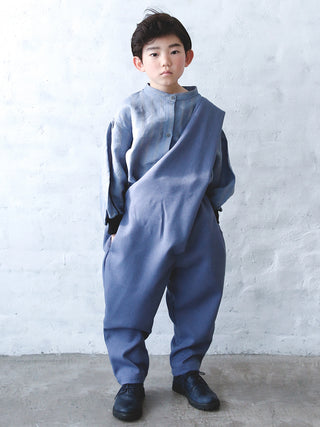 One Side Sky Blue Overalls