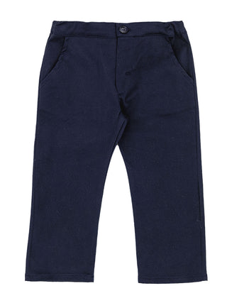 Navy Straight Leg Trousers