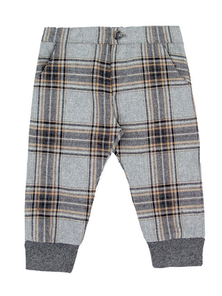 Grey Plaid Jogging Trousers