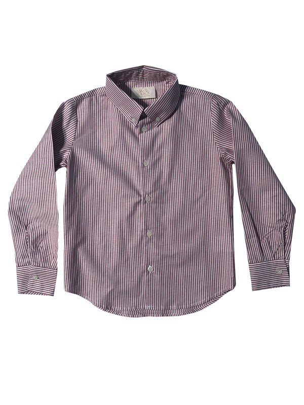 Chemlico Brown Striped Shirt