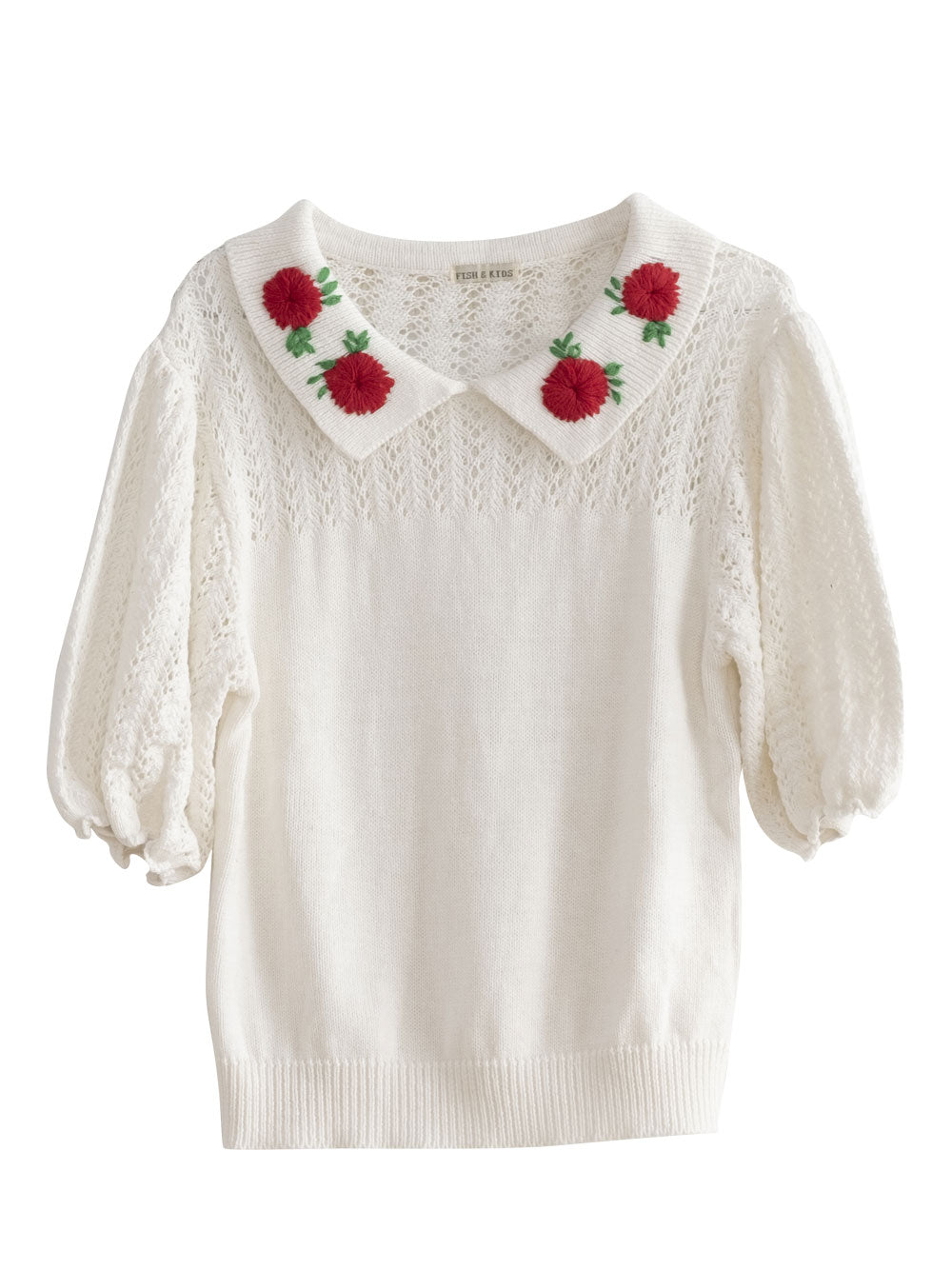 Flower Embroidery Knit Polo