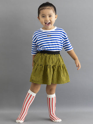 Bear Print Blue Stripes T- Shirt