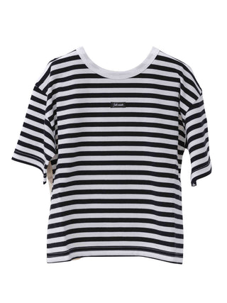 Bear Print Black Stripes T- Shirt