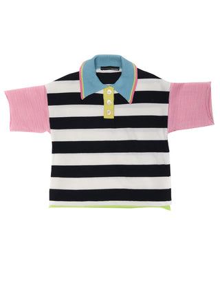 Jersey Striped Blue Polo