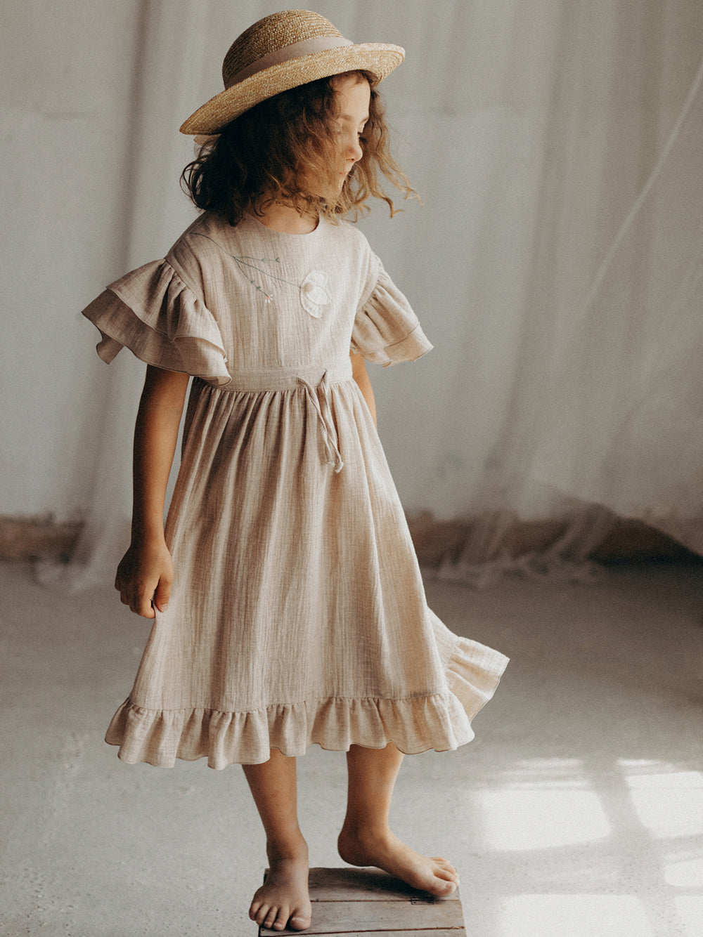 Embroidered Yoke Dress - Shan and Toad - Luxury Kidswear Shop