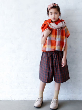 Three Pocket Brown Check Shorts