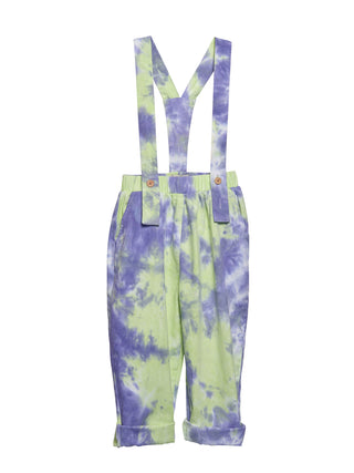 Suspenders Violet Tie Dye Pants