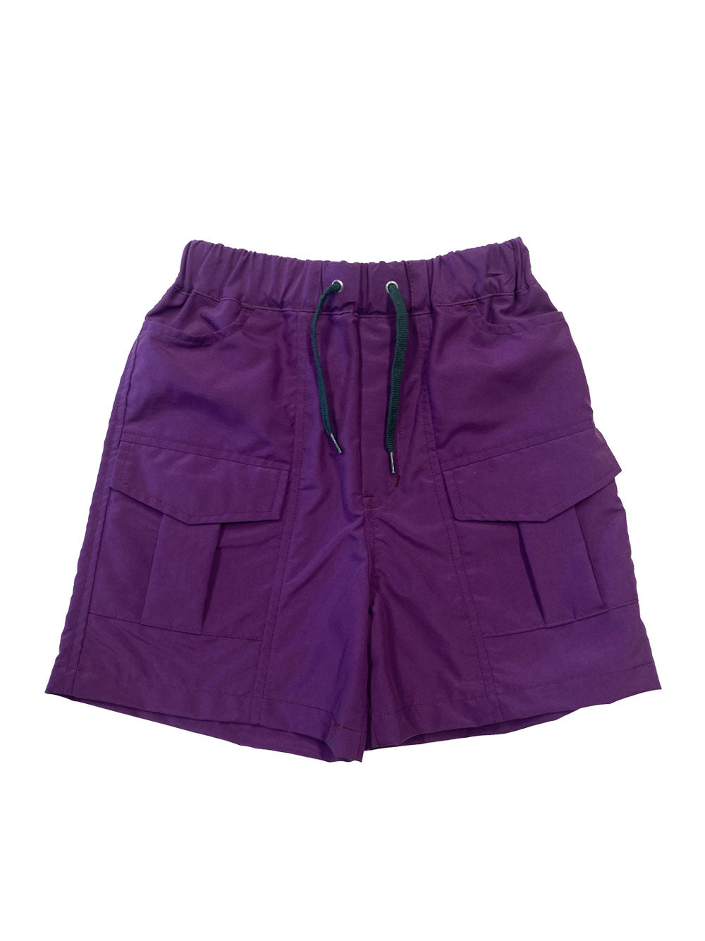 Purple Pleated Pocket Shorts