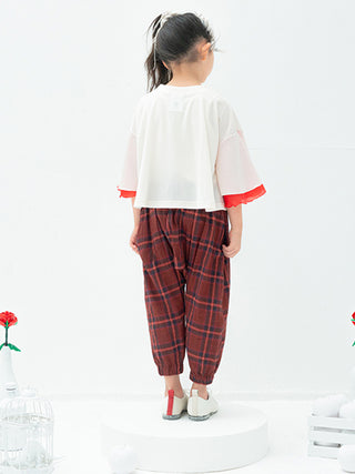 Red Checked Sarrouel Pants