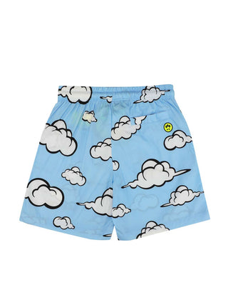 Cloud Print Popeline Shorts